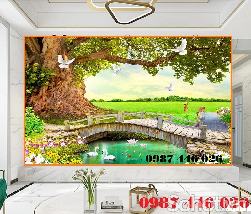 Tranh gạch men phong cảnh thiên nhiên 3d HP9722