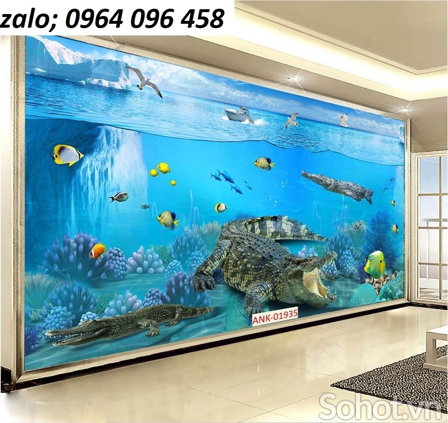 Tranh gạch men 3d cá heo - VCX887