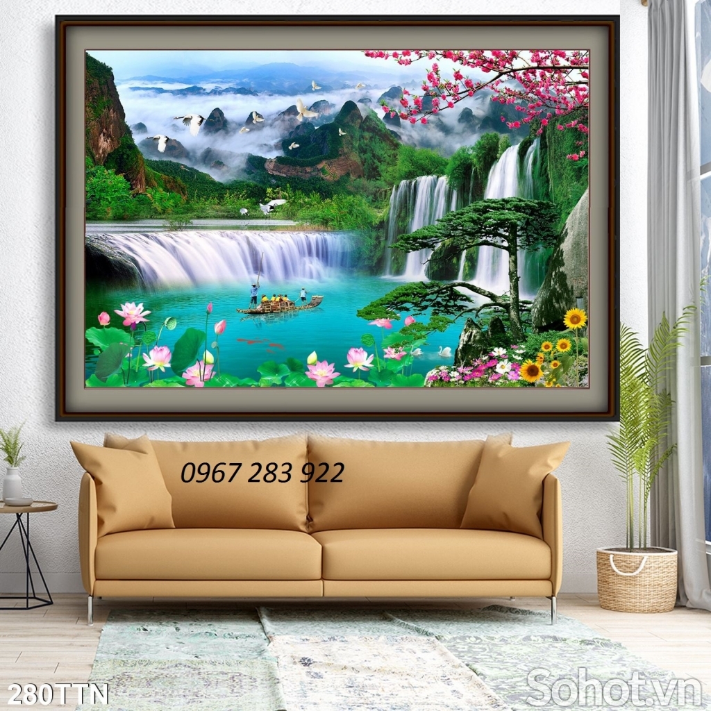 Tranh tường phong cảnh gạch men 3d