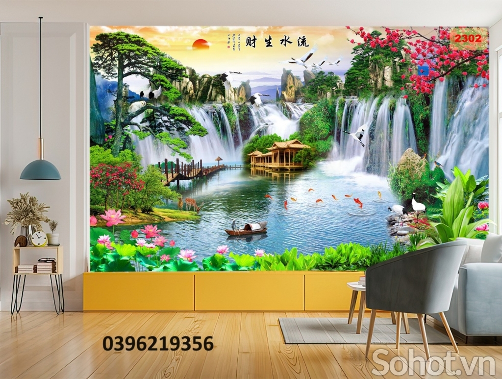 Tranh gạch sơn thủy đẹp trang trí