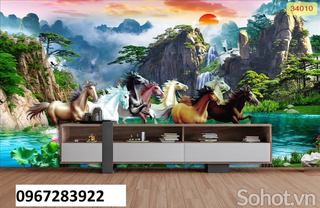 Tranh gạch đẹp trang trí ngựa mã đáo