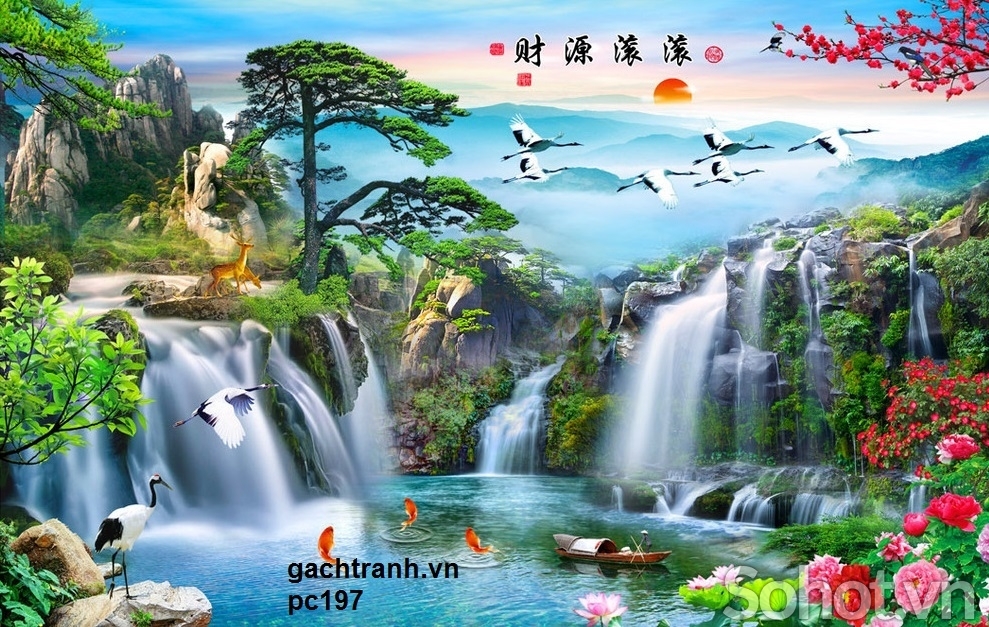 tranh gạch 3d - gạch tranh 3d phong cảnh