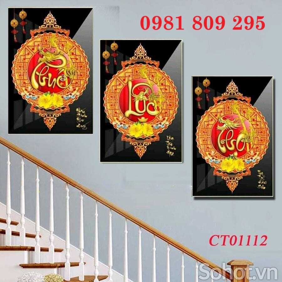 Tranh gạch , gạch ốp tường 3d phúc lộc thọ