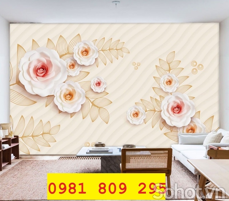 Gạch ốp tường hoa leo tường 3d , gạch tranh