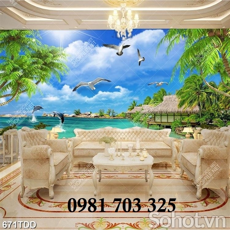 Gạch cảnh biển 3D trang trí đẹp