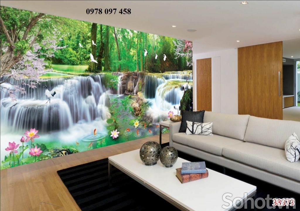 Tranh gạch 3D tranh thác nước