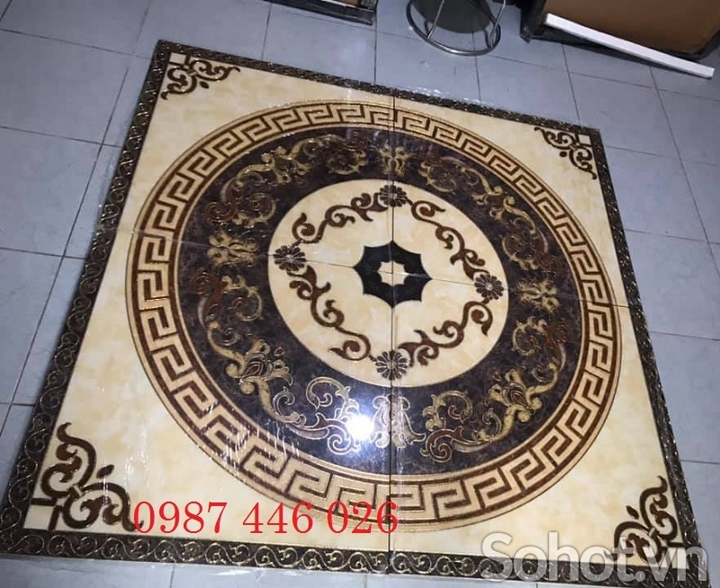 Gạch thảm vuông, gạch nền hoa trang trí đẹp HP9823