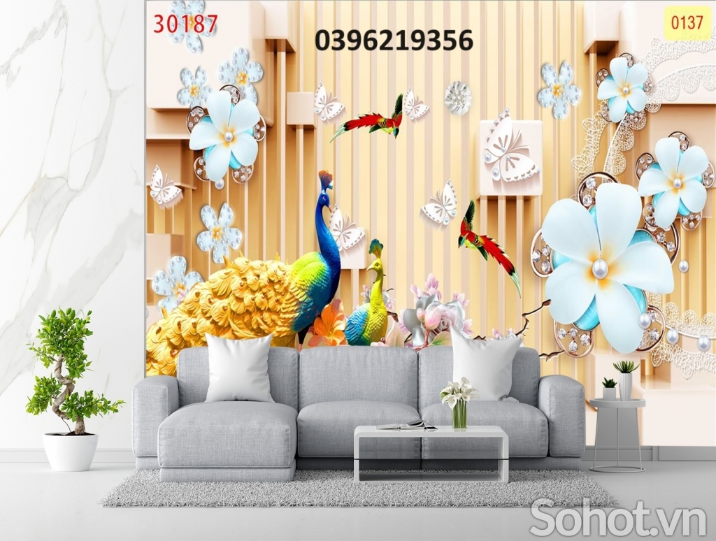 Tranh 3D đẹp hình công phượng trang trí