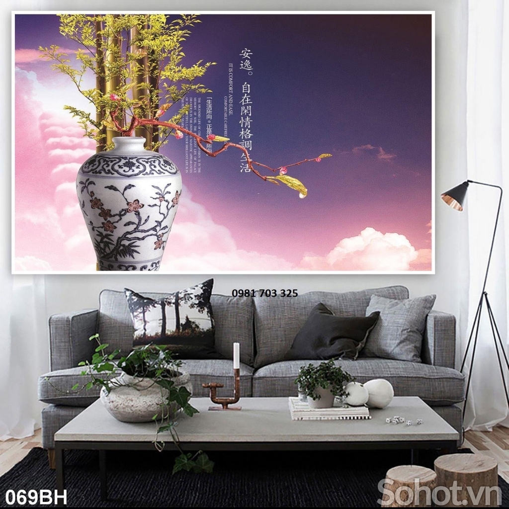 Gạch tranh 3D bình hoa