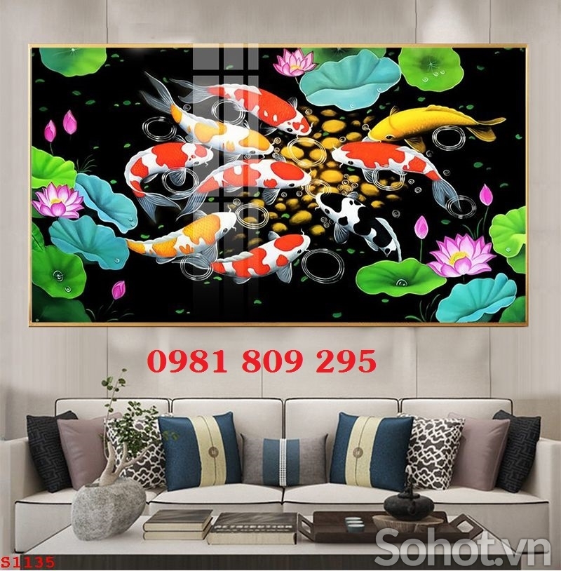 Gạch tranh - tranh gạch 3d cá chép JP533