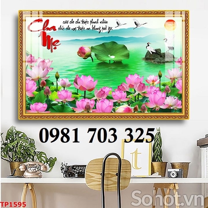 Tranh gạch 3D thư pháp đẹp