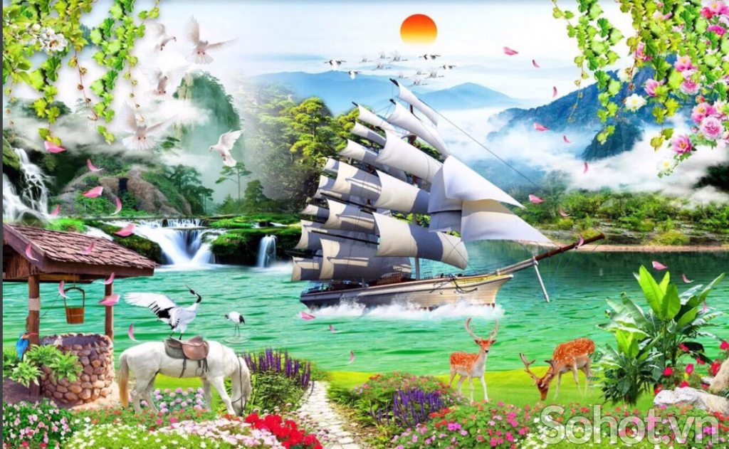 Tranh gạch thuận buồm xuôi gió - 955CM