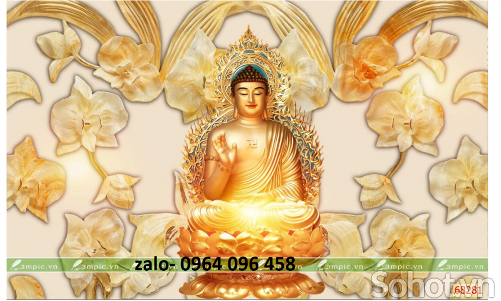 Tranh gạch 3d phật phòng thờ - 799MN