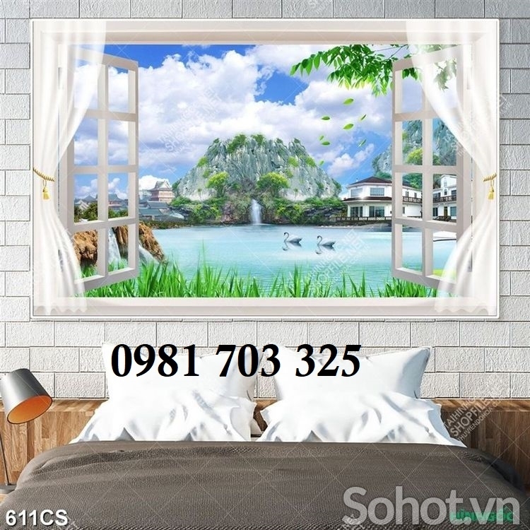 Gạch tranh cửa sổ 3d đẹp