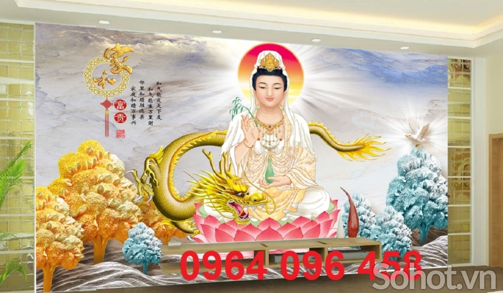 Tranh gạch 3d phật - gạch tranh 3d ốp tường - XCNB7