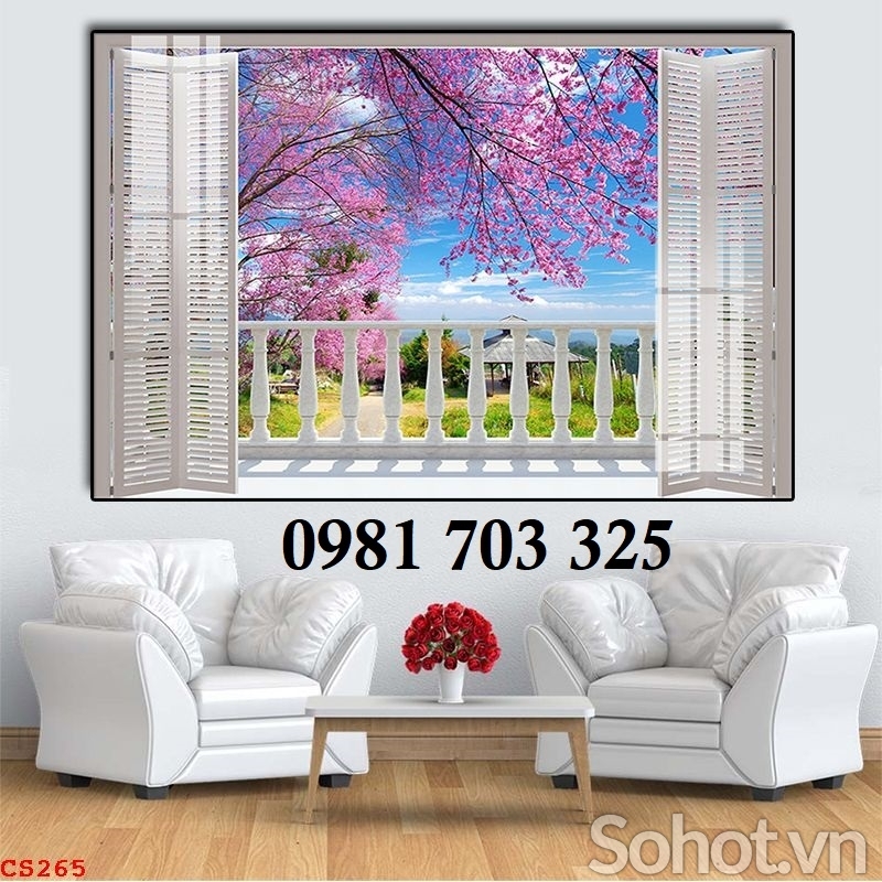 Tranh cửa sổ đẹp phong thủy