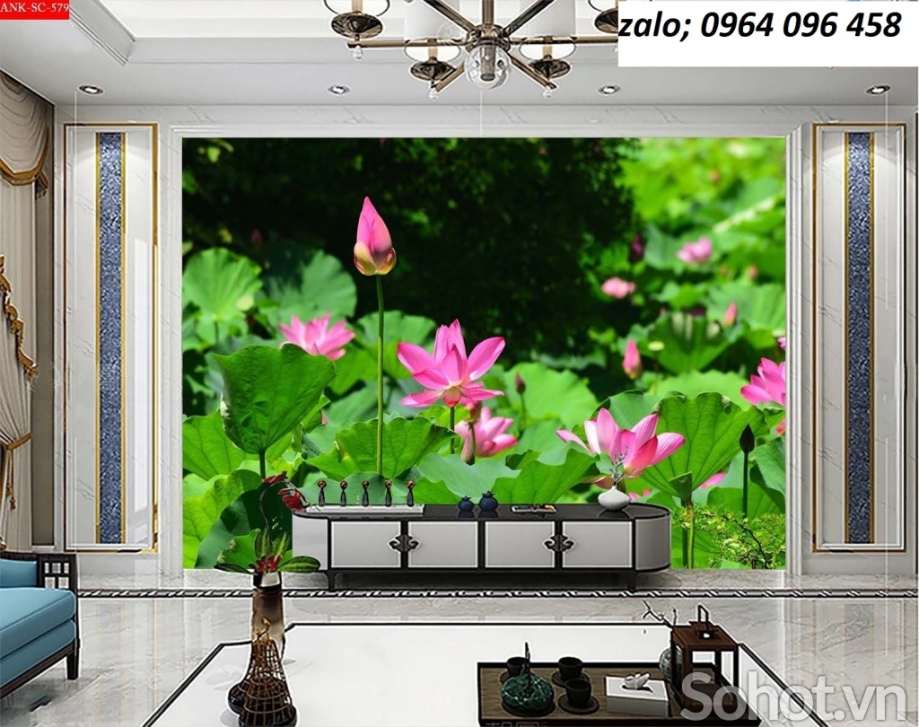 Tranh gạch 3d hoa sen - MX966