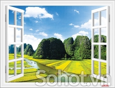 tranh gạch 3d cửa sổ  098GB