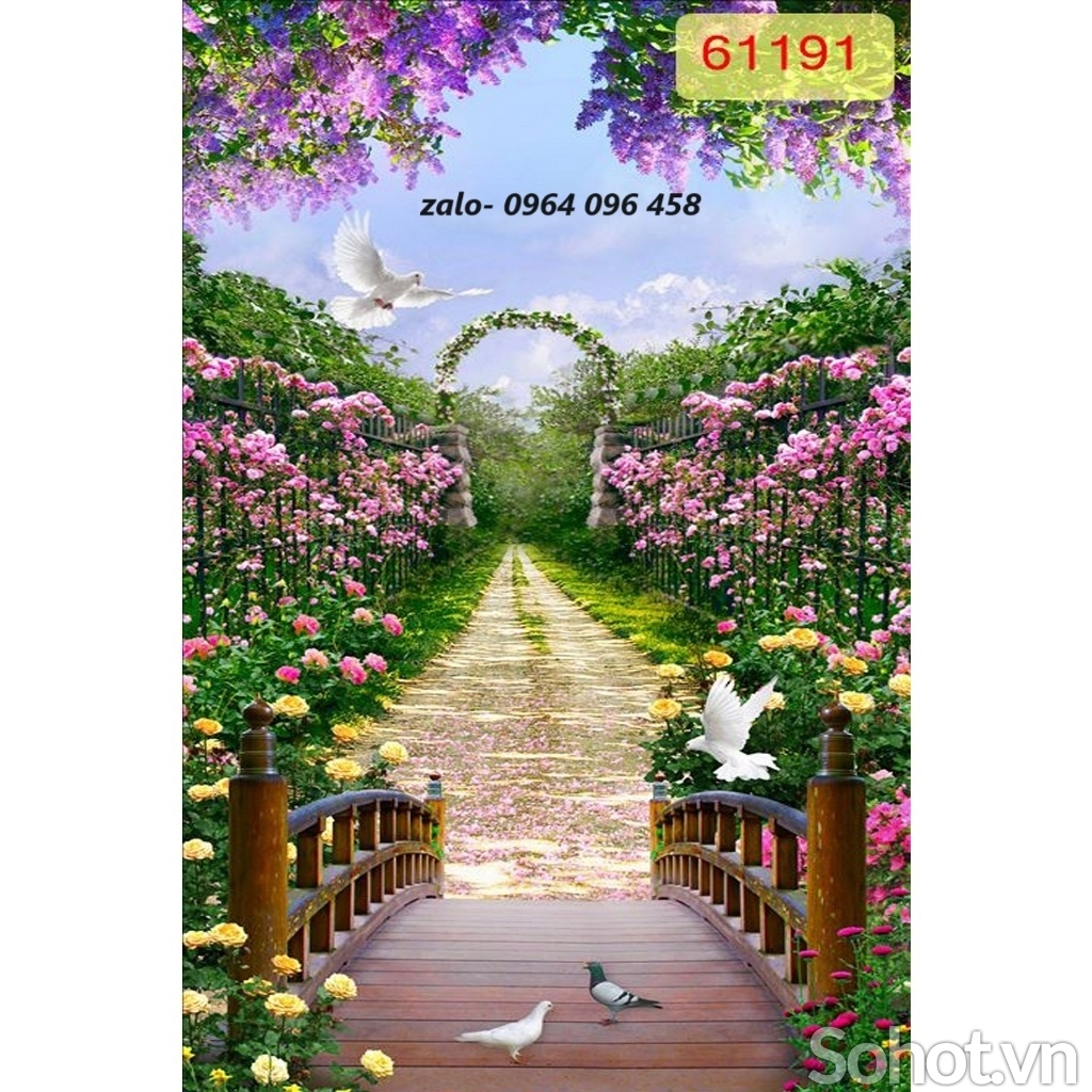 Tranh gạch 3d phong cảnh khổ đứng - ALK64