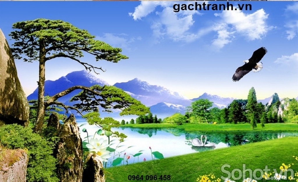 tranh gạch 3d mẫu tranh phong cảnh