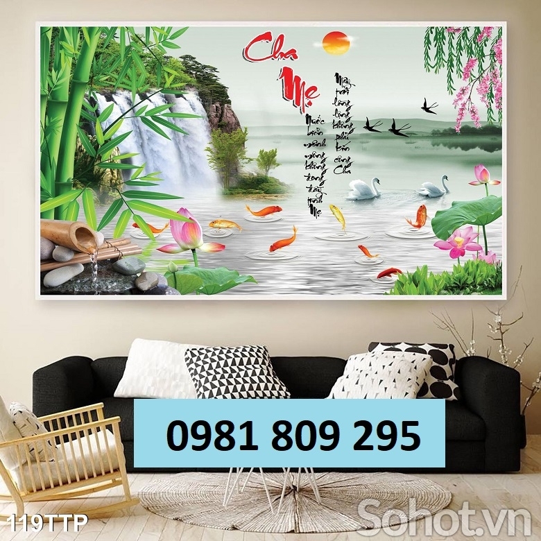 Gạch 3d , tranh hoa sen , gạch tranh GQ1000