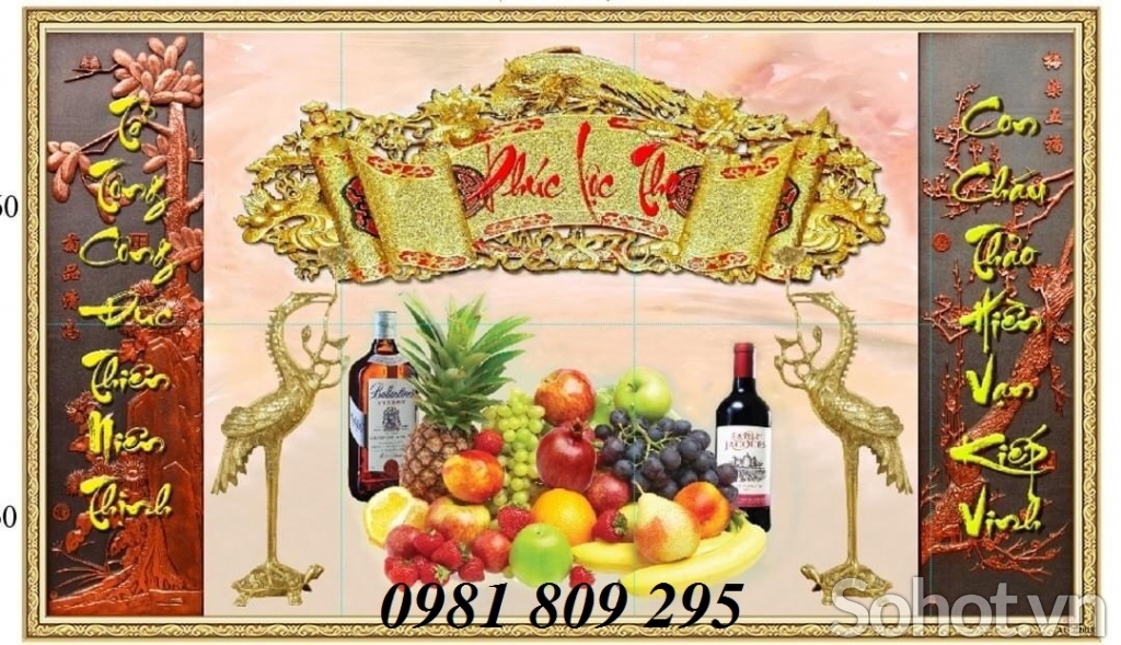 Tranh gạch, tranh câu đối phòng thờ NDFF5