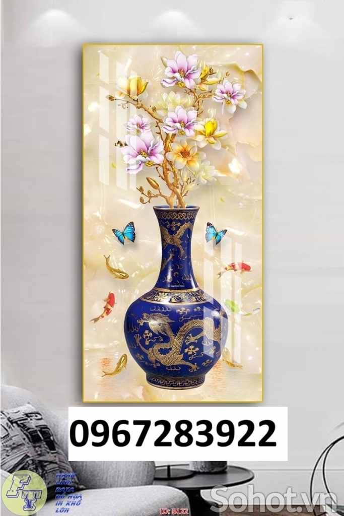Tranh gạch 3d bình hoa đẹp