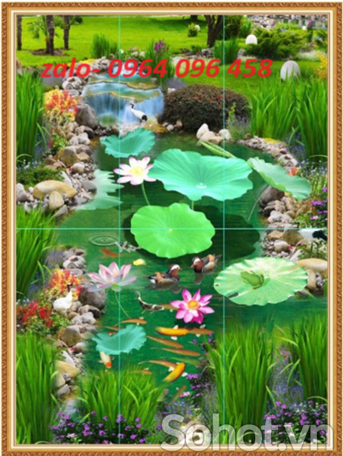 Tranh gạch 3d phong cảnh khổ đứng - BXC42