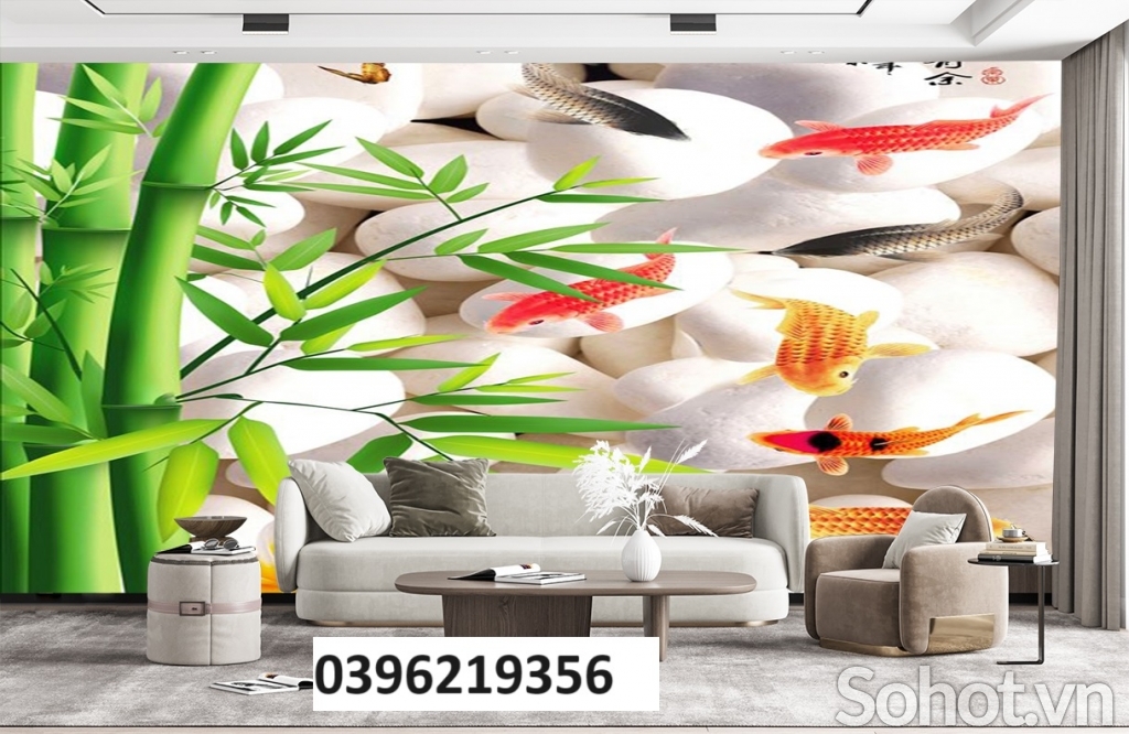 Tranh gạch hình tre trúc đẹp 3D