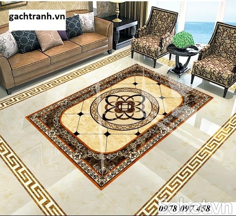 Gạch thảm in hoa văn 3D lát sàn