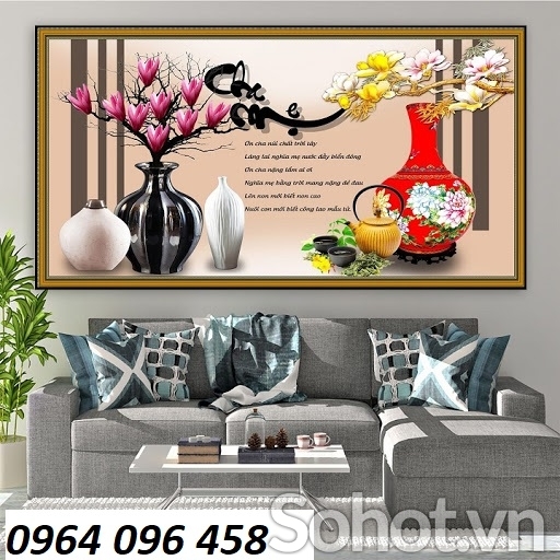 Gạch tranh 3d phong thủy phòng khách - DCV33