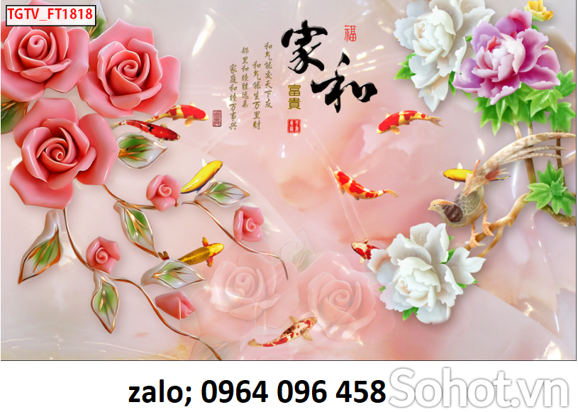 Tranh gạch hoa mẫu 3d - 987CN