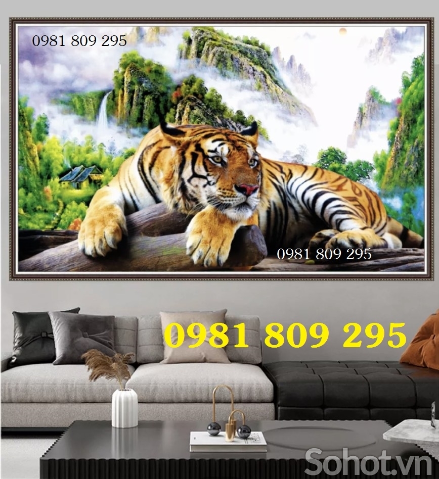 Tranh gạch 3d hổ phong thủy HP96852