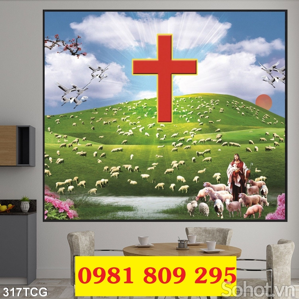Gạch tranh chúa chăn chiên 3d công giáo - Ninh Bình - SoHot.vn