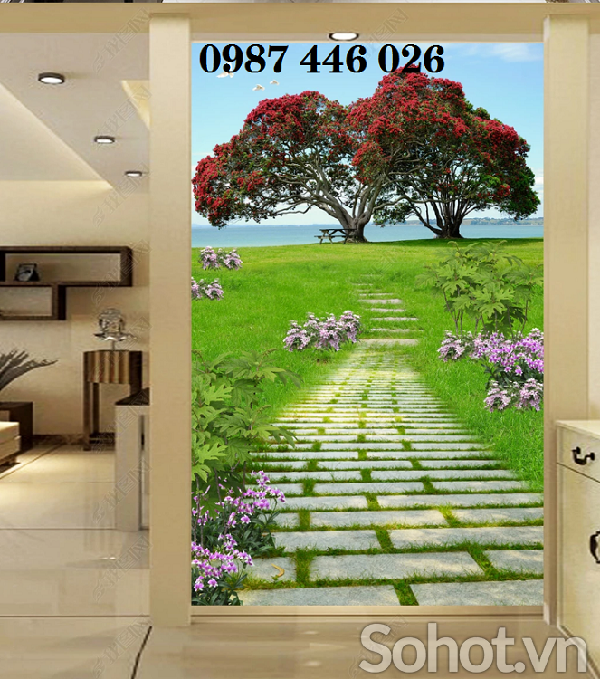 Gạch ốp tường tranh gach phong cảnh HP923