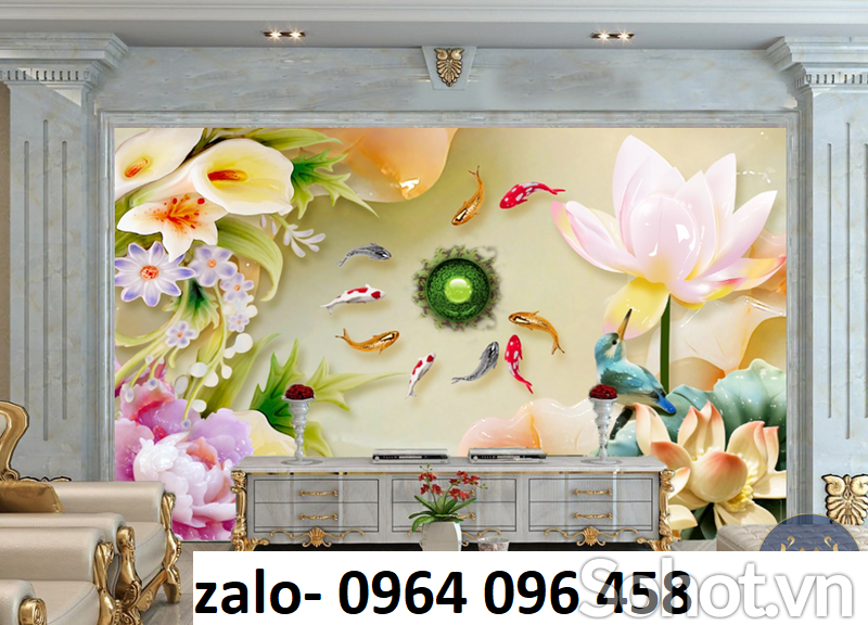 Mẫu tranh gạch 3d trang trí phòng khách - N955