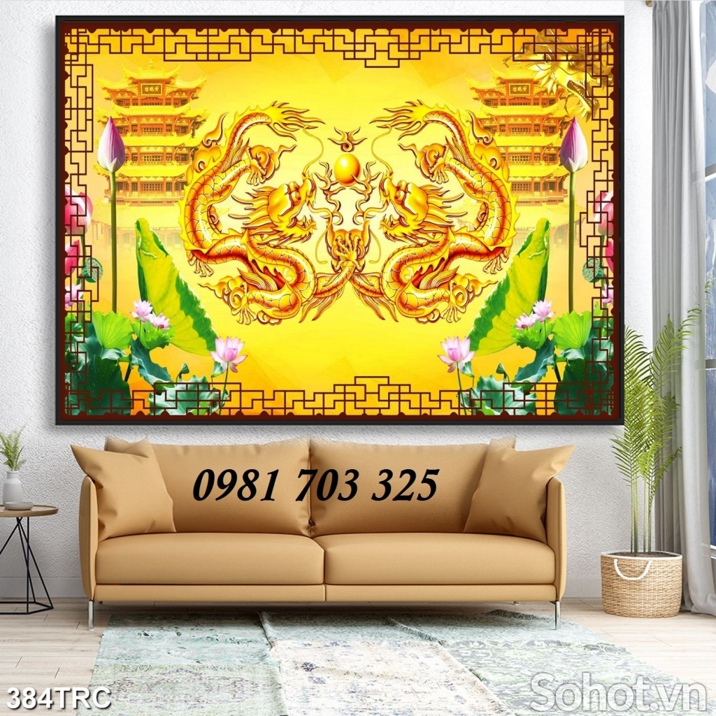 Tranh gạch đẹp 3d rồng phượng