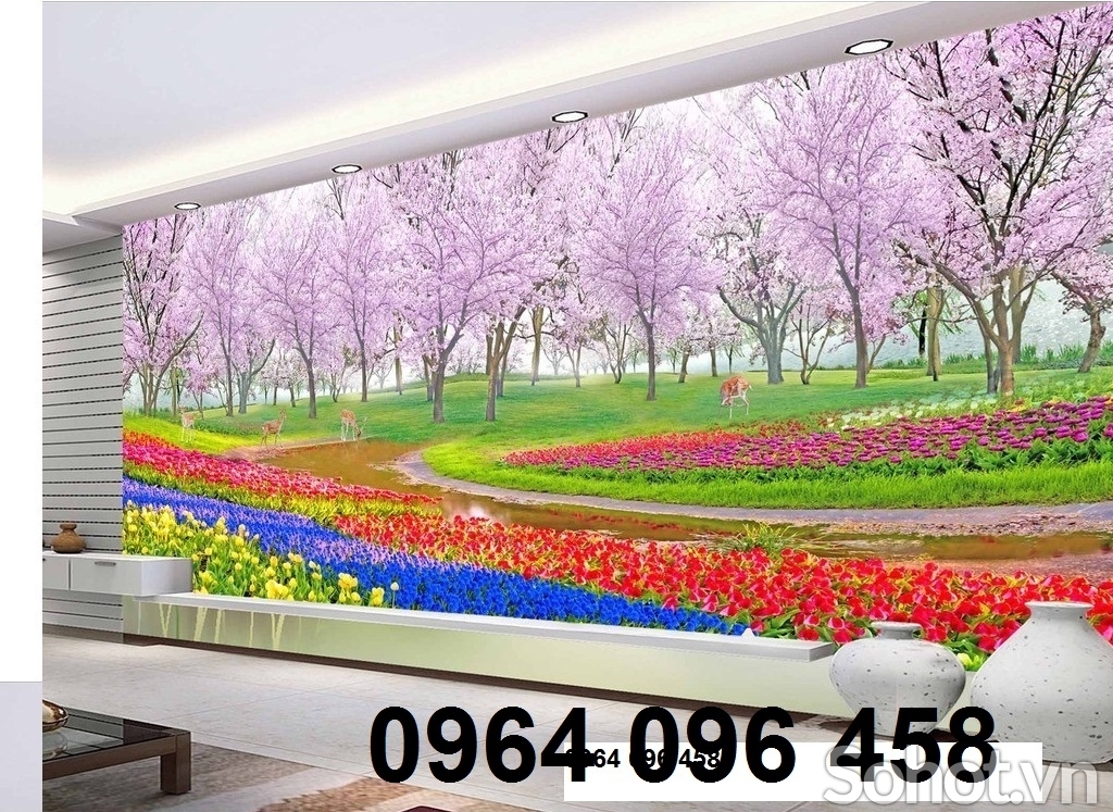 Tranh gạch 3d phong thủy phòng khách - CC55