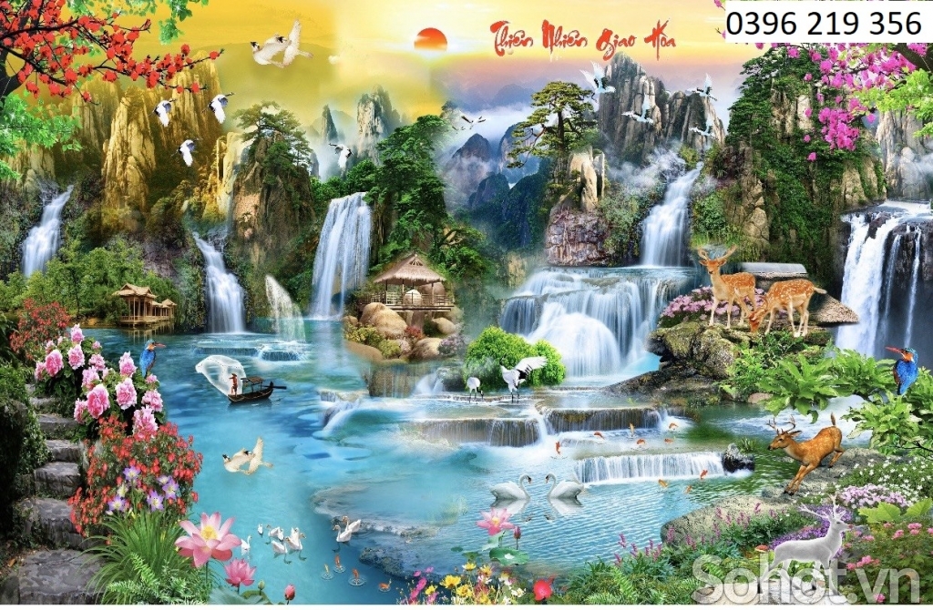 Tranh gạch men- Tranh Giao hòa thiên nhiên
