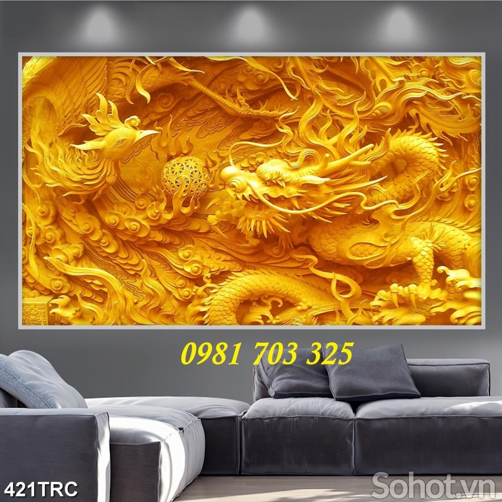 Tranh gạch đẹp 3d rồng phượng