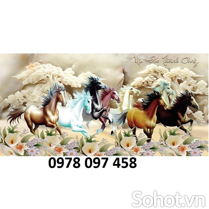 Gạch tranh dán tường phòng khách