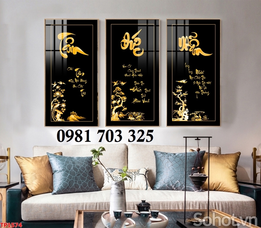 Tranh gạch 3D thư pháp