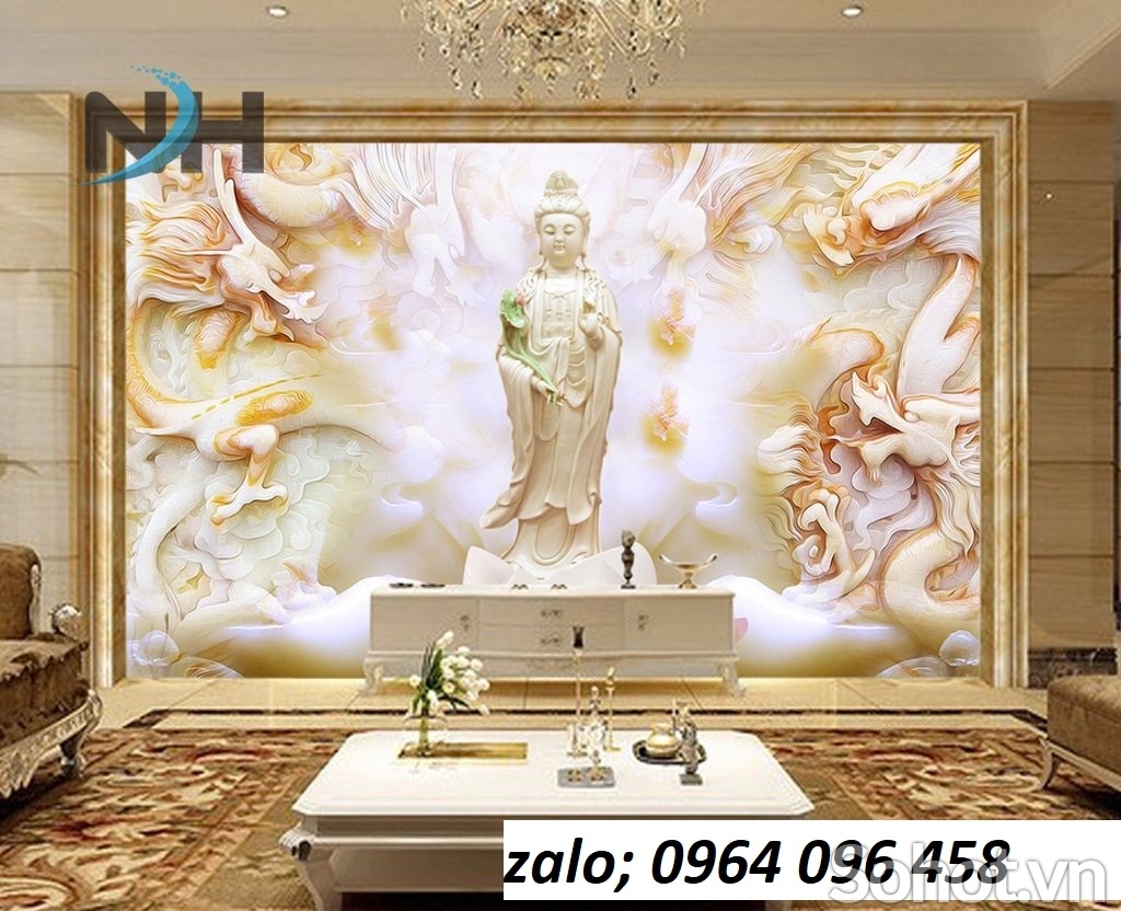 Tranh gạch men 3d ốp tường phòng thờ - LSVX433