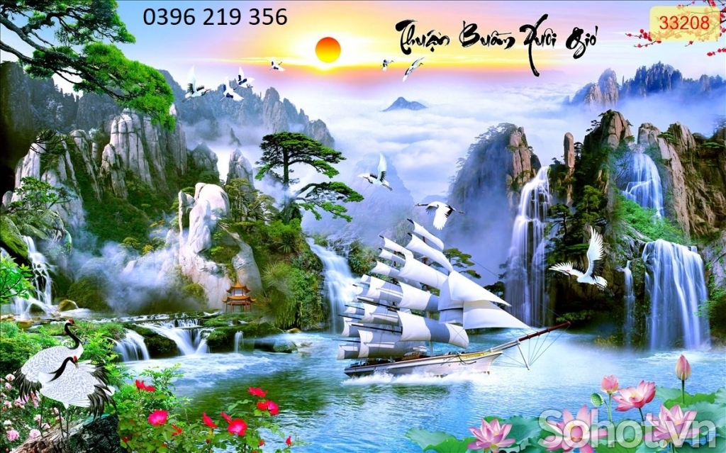 Tranh gạch men trang trí tường 3D Thuận Buồm