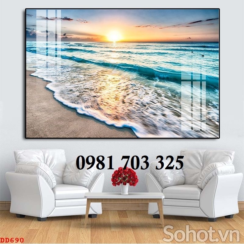 Tranh gạch 3d cảnh biển xanh