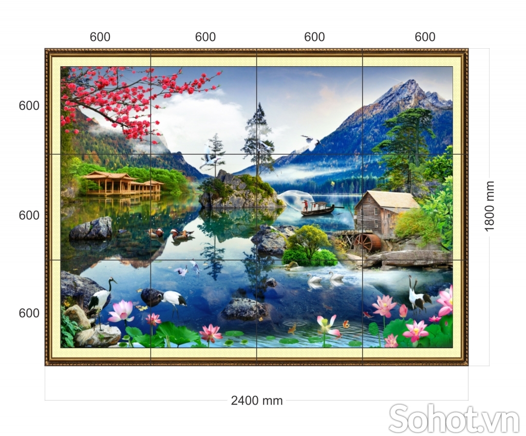 Gạch 3D - Phong cảnh thiên nhiên giao hòa