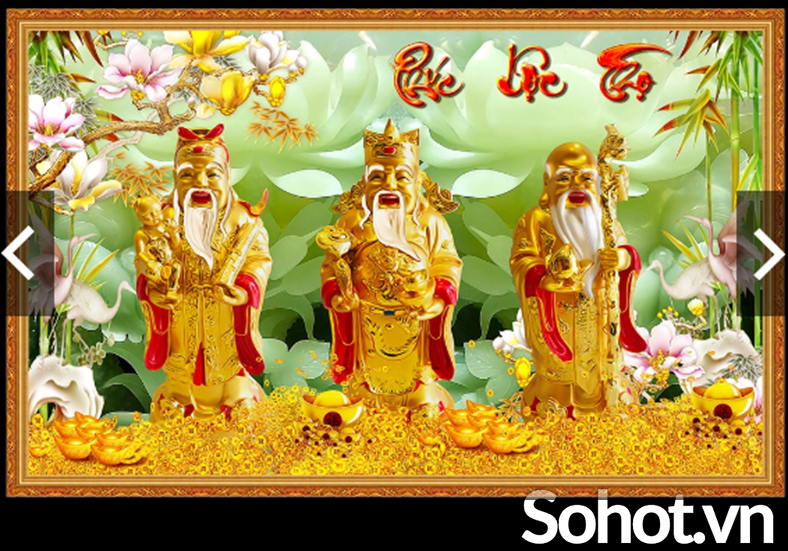 Tranh gạch 3d phúc lộc thọ - 754XCV