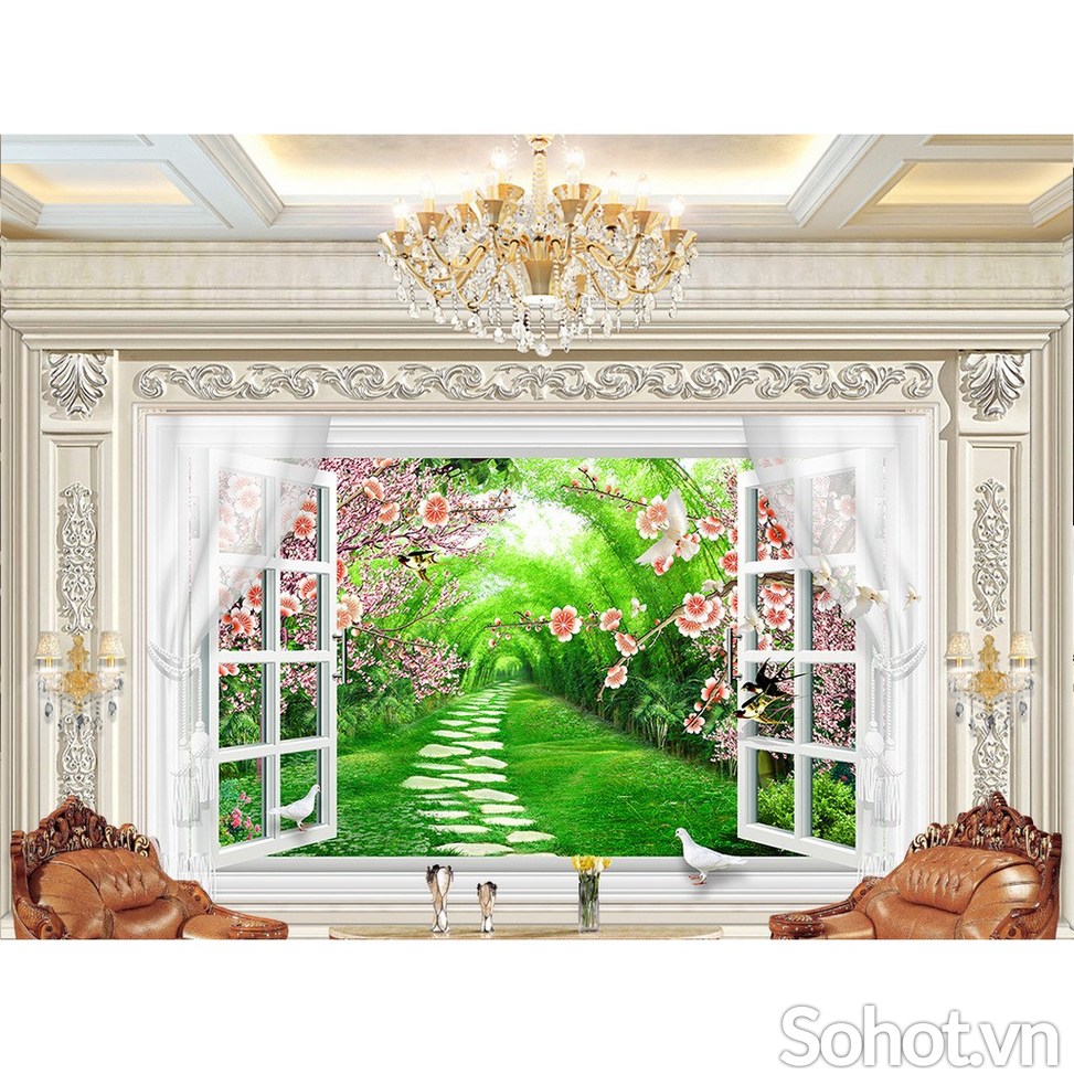 Tranh gạch 3d cửa sổ - GBNMM8