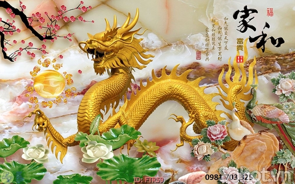 Tranh rồng- tranh gạch men 3D