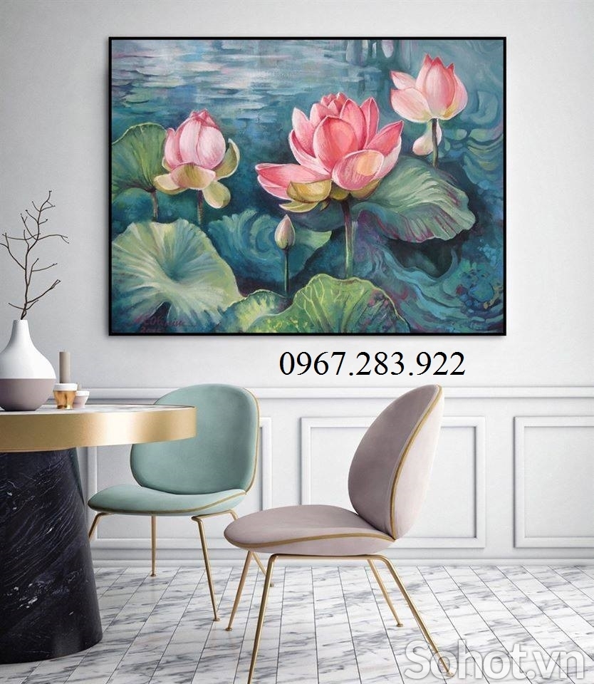 Tranh gạch- Tranh hoa sen